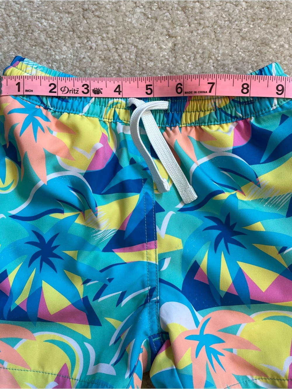 Chubbies Kids Swim Shorts Boys Toddler 4T Teal Blue Trunks Tropical Colorful - Picture 3 of 7